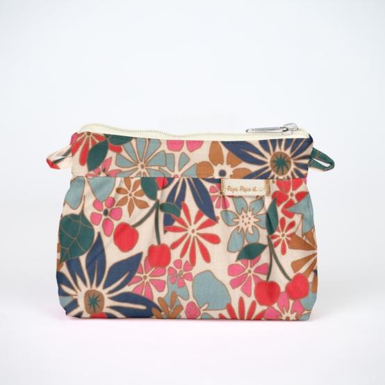 Mini Pleated clutch bag cerise en fleur