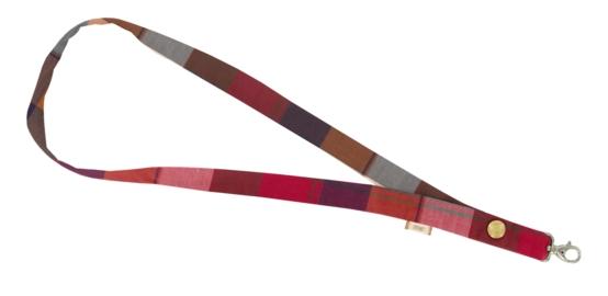 Lanyard necklace ruby lurex tartan