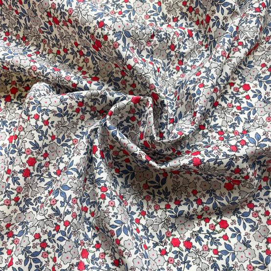 Cotton fabric serenade rouge gris