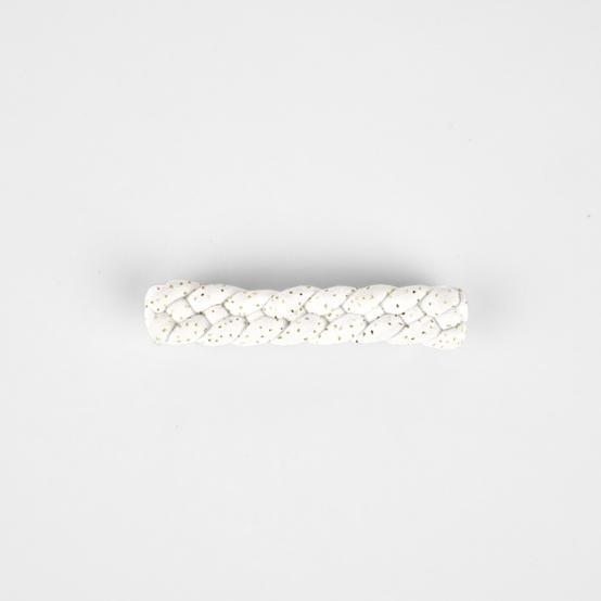 Plait hair slide white sequined