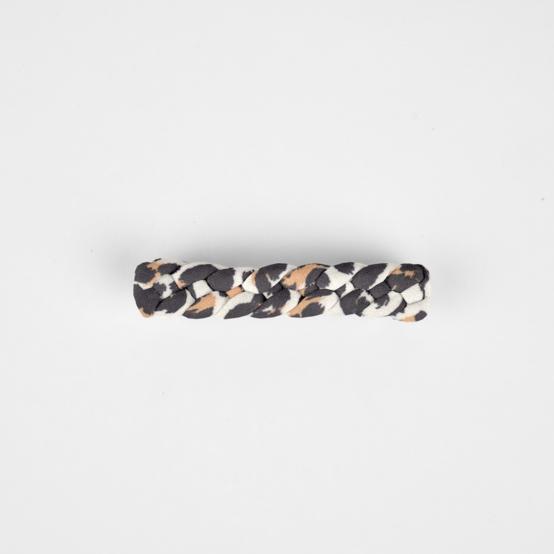 Plait hair slide leopard