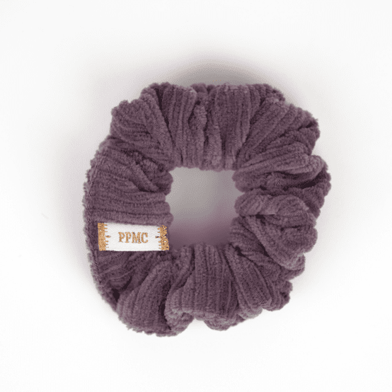 Small scrunchie plum corduroy