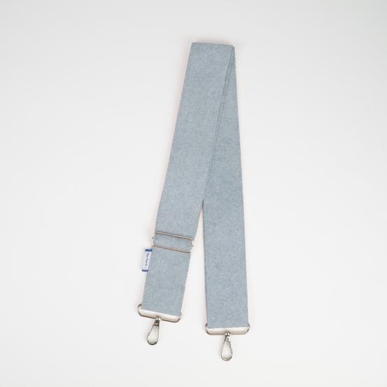 Wide shoulder strap iridescent denim
