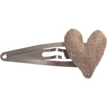 Heart hair-clips copper linen