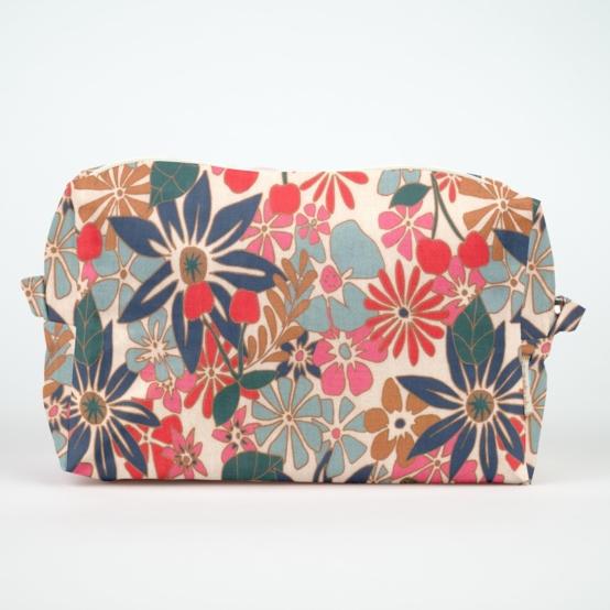 Rectangular toiletry bag cerise en fleur
