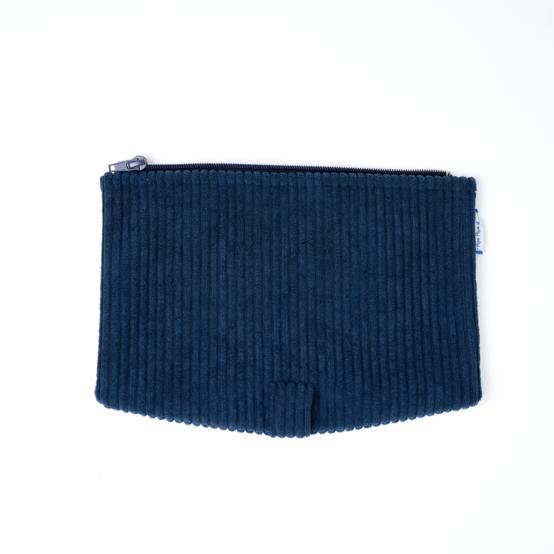 Flap of shoulder bag large navy orduroy 
