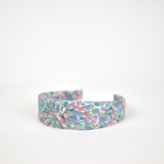Large Crossed Headband pastel fleuri