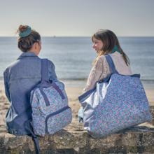 Foldable rucksack Gaby pastel fleuri