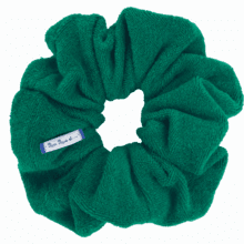 Scrunchie flashy green terry towelling