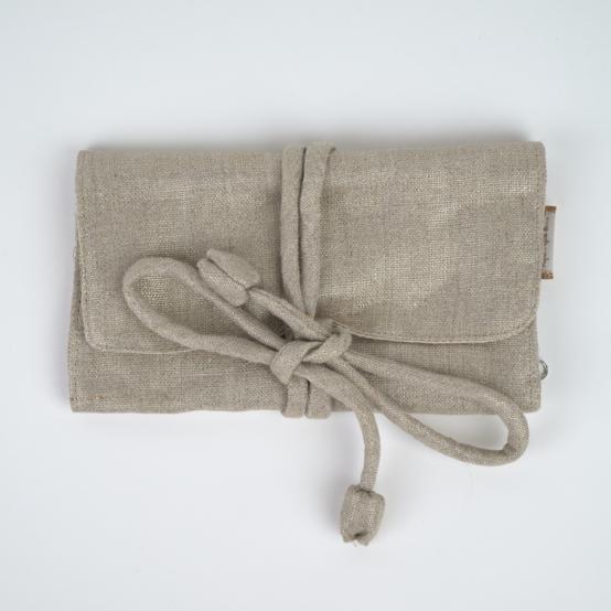 Jewelry pouch golden linen