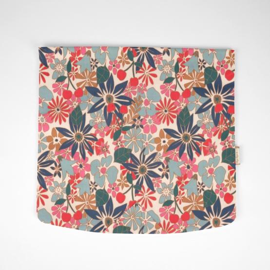 Square flap of saddle bag  cerise en fleur