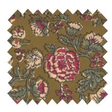 Cotton fabric ex2516 raspberry khaki marigold
