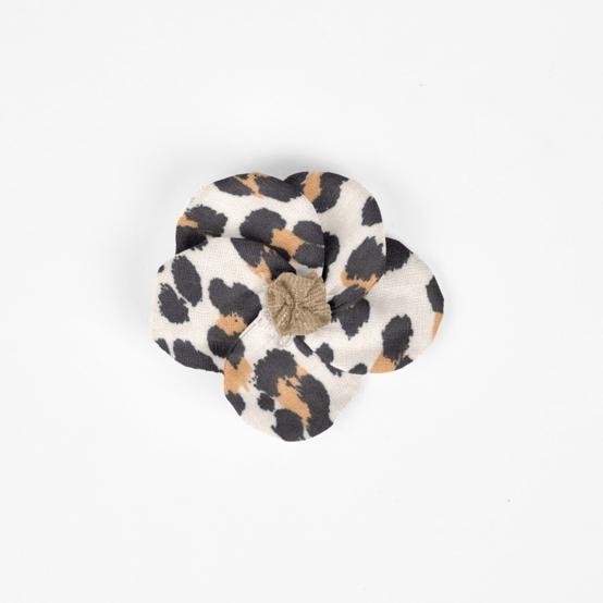 Flower petal hair slide small  leopard