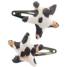 Star hair-clips leopard