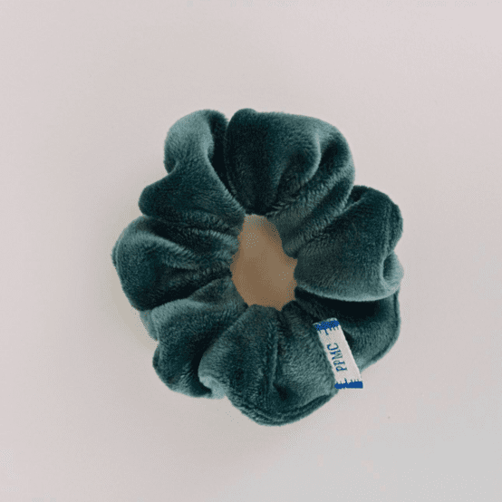 Small scrunchie fir green velvet