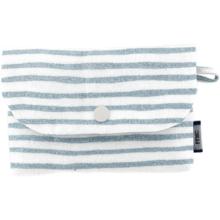 Soap Pouch striped blue gray glitter
