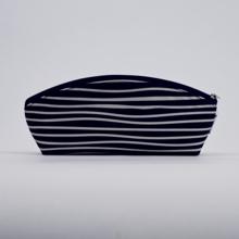 Pencil case striped  ivory navy