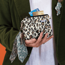 Mini Pleated clutch bag leopard