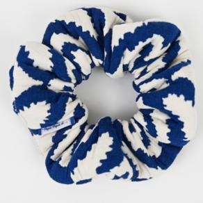Scrunchie jacquard bleu