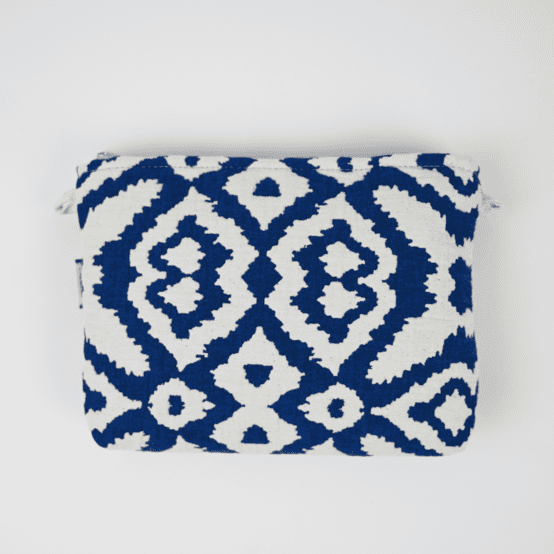 Coton clutch bag jacquard bleu