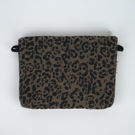 Coton clutch bag mocha quilted leopard