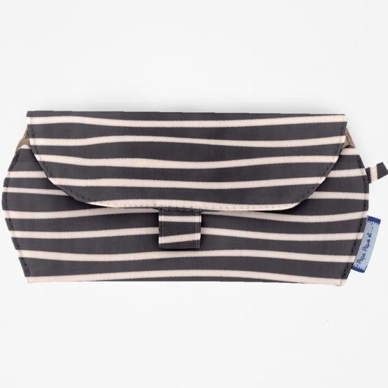 Glasses case striped  ivory navy