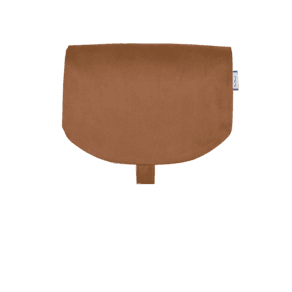 Flap of small shoulder bag suédine fauve