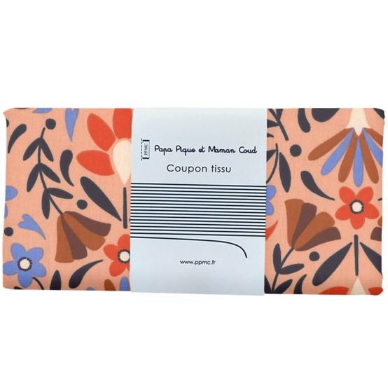 1 m fabric coupon ex2574 caramel vintage flower