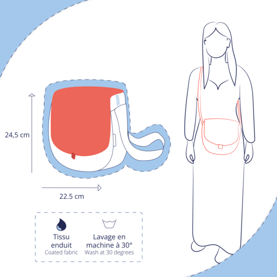 Flap of small shoulder bag scandinavia bleu