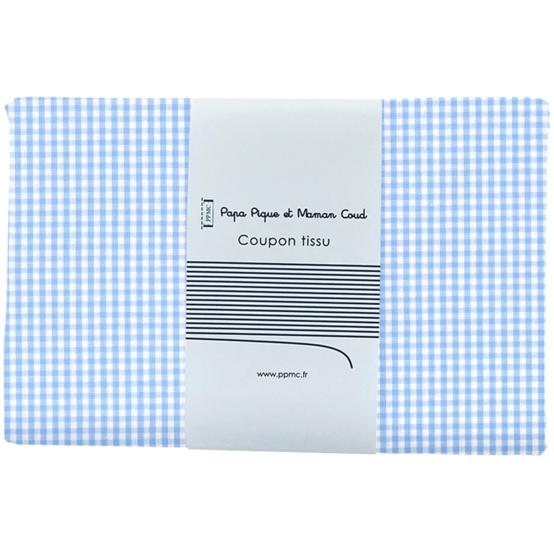 1 m fabric coupon sky blue gingham