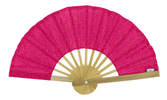 Hand-held fan fuchsia pailleté