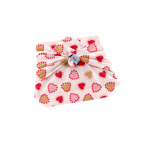 Furoshiki small 35 x 35 petits coeurs