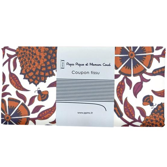 1 m fabric coupon ex2611 indian flower caramel