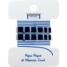 Petite barrette croco silver dark blue stripes cr053