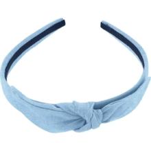 bow headband oxford blue