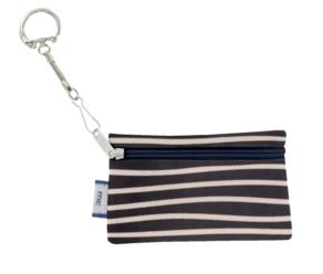Keyring  wallet striped  ivory navy