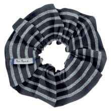 Scrunchie striped silver dark blue