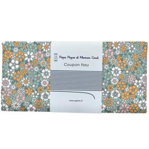 Coupon tissu 50 cm EX2503 floral retro lichen