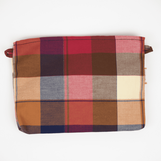 Coton clutch bag ruby lurex tartan