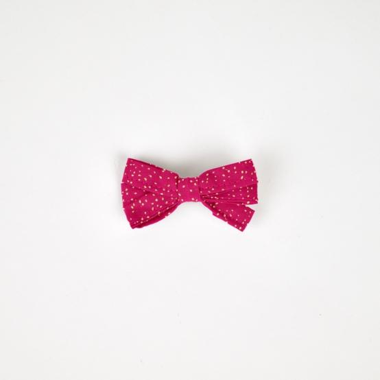 Ribbon bow hair slide fuchsia pailleté
