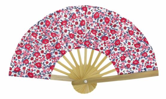 Hand-held fan rouge corolle