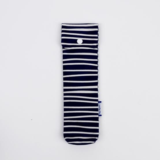 Toothbrush bag striped  ivory navy