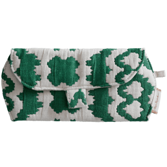 Glasses case jacquard vert