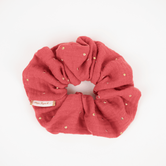 Scrunchie marsala gold double gauze