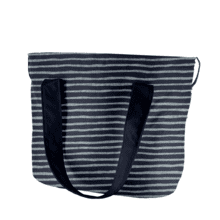 Cooler bag striped silver dark blue
