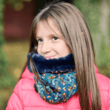 Children fur scarf snood birdy