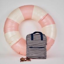 Gaby small backpack striped  ivory navy