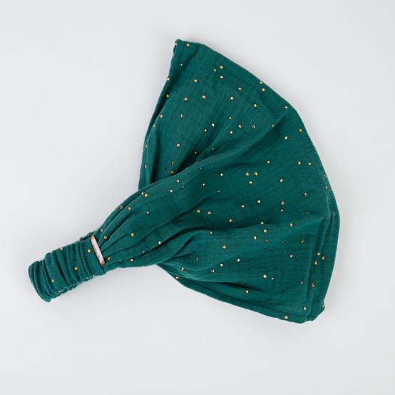 Headscarf headband- Adult size gaze pois or eucalyptus