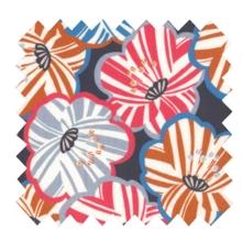 Cotton fabric anémones rayées