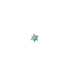 Star flower hairslide champêtre bleuté